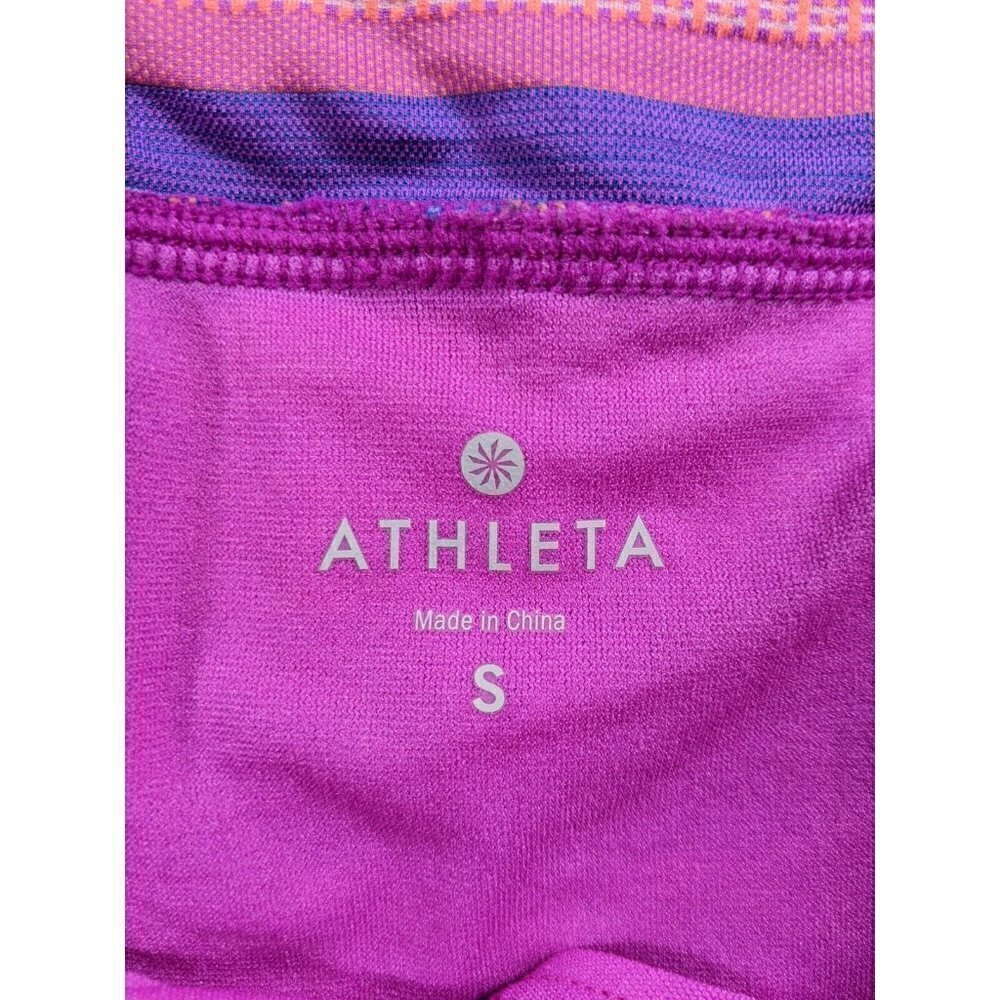 Athleta Shorts Womens Small Pink Purple Striped Athletic Running Liner Nylon - Picture 3 of 14
